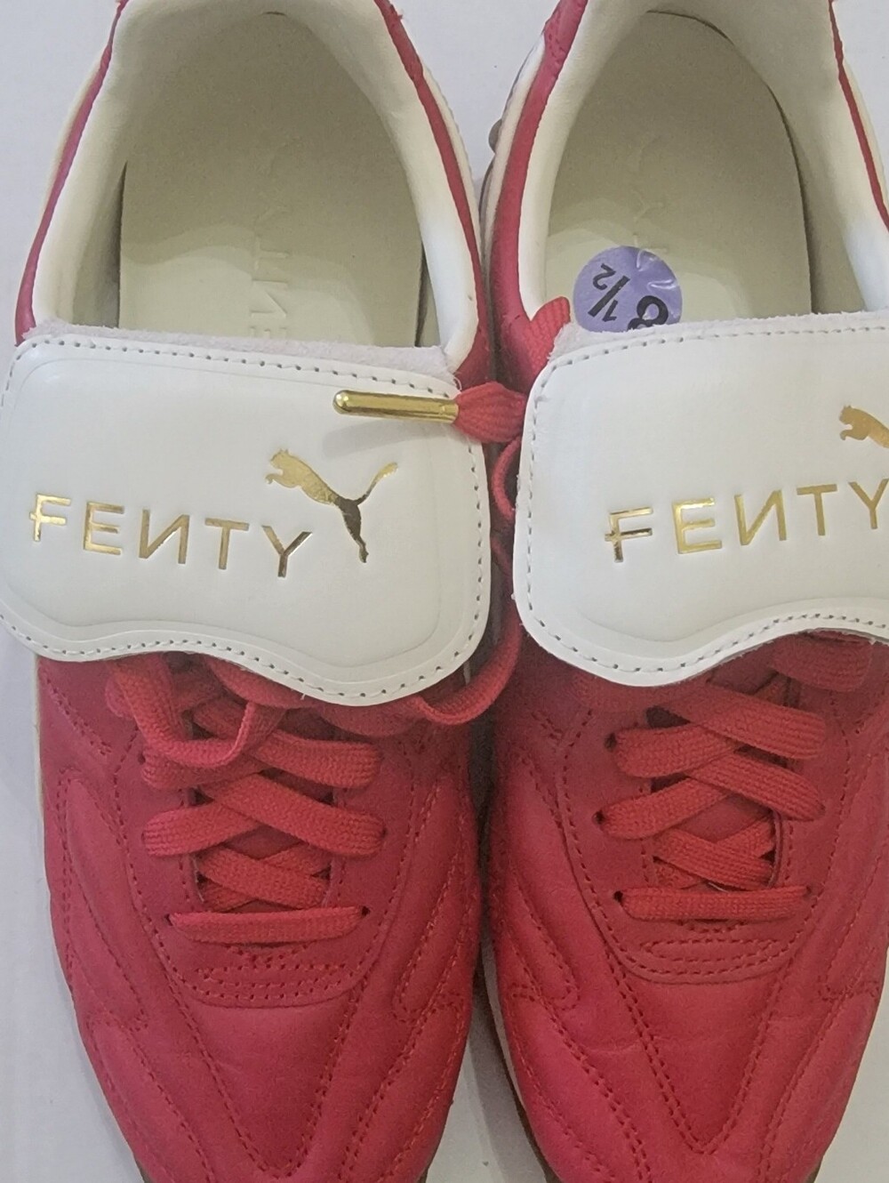 Puma FENTY Red Women's Sneakers with Gold Accents 8.5